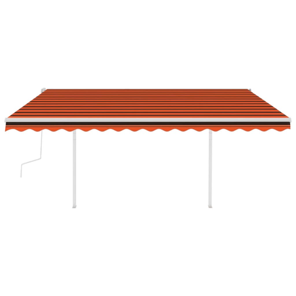 vidaXL Markise Manuell Einziehbar mit LED 4x3 m Orange Braun