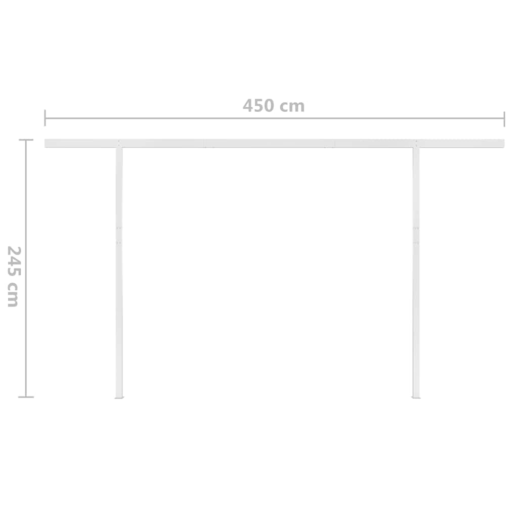 vidaXL Auvent rétractable automatique avec poteaux 4x3 m Bleu et blanc