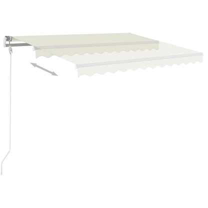 vidaXL Store banne rétractable avec poteaux 4x3 m Crème