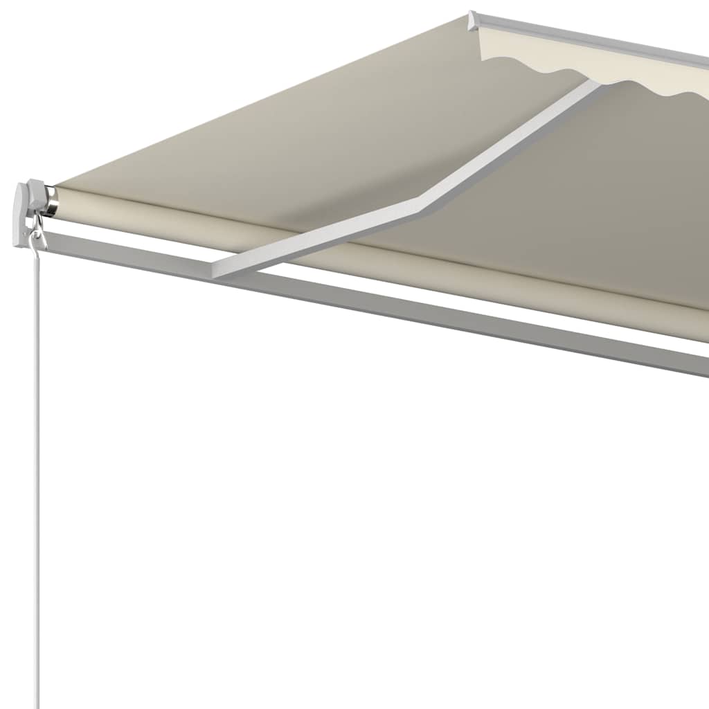 vidaXL Store banne rétractable avec poteaux 4x3 m Crème