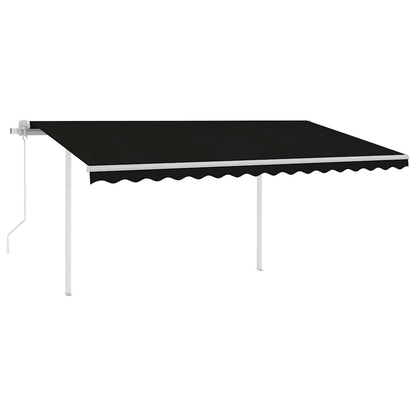 vidaXL Markise Automatisch Einziehbar mit Pfosten 4x3 m Anthrazit