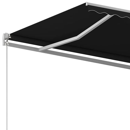 vidaXL Markise Automatisch Einziehbar mit Pfosten 4x3 m Anthrazit