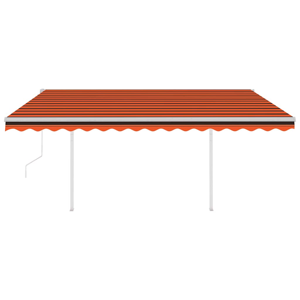 vidaXL Store latéral automatique avec poteaux 4x3 m orange et marron