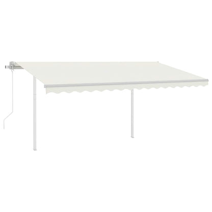 vidaXL Store banne automatique avec LED et capteur de vent 4x3 m Crème