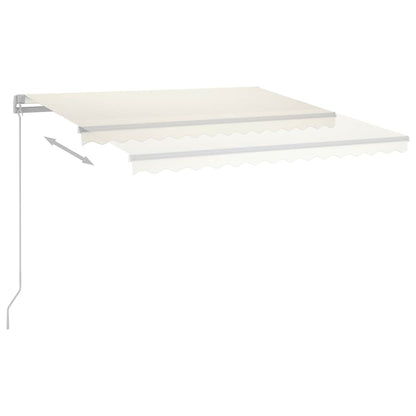 vidaXL Store banne automatique avec LED et capteur de vent 4x3 m Crème