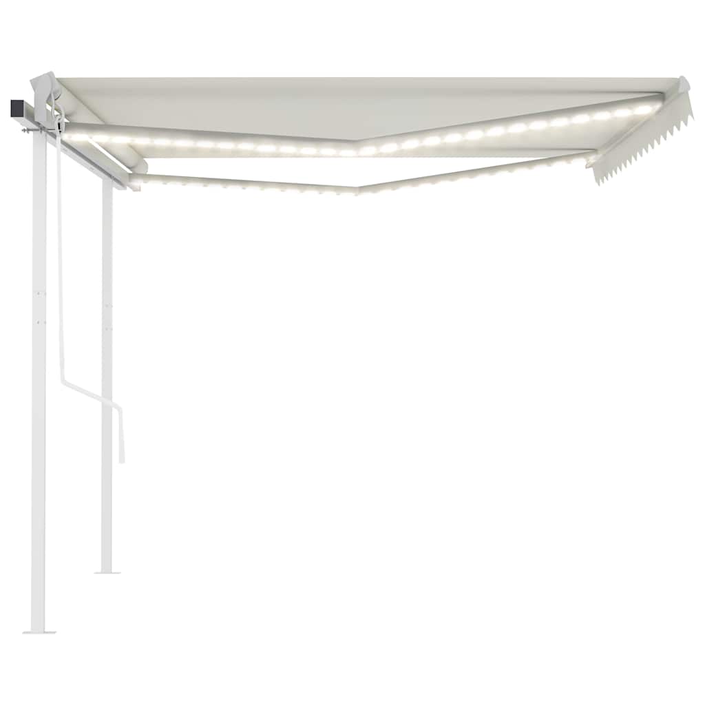 vidaXL Store banne automatique avec LED et capteur de vent 4x3 m Crème