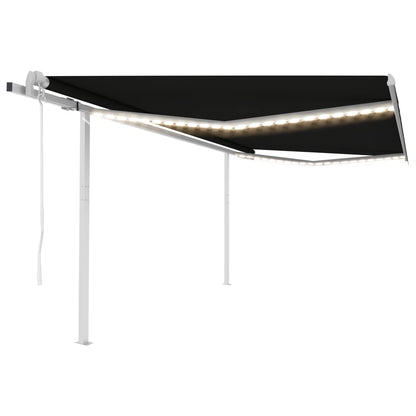 Store banne vidaXL automatique avec LED et capteur de vent 4x3 m anthracite