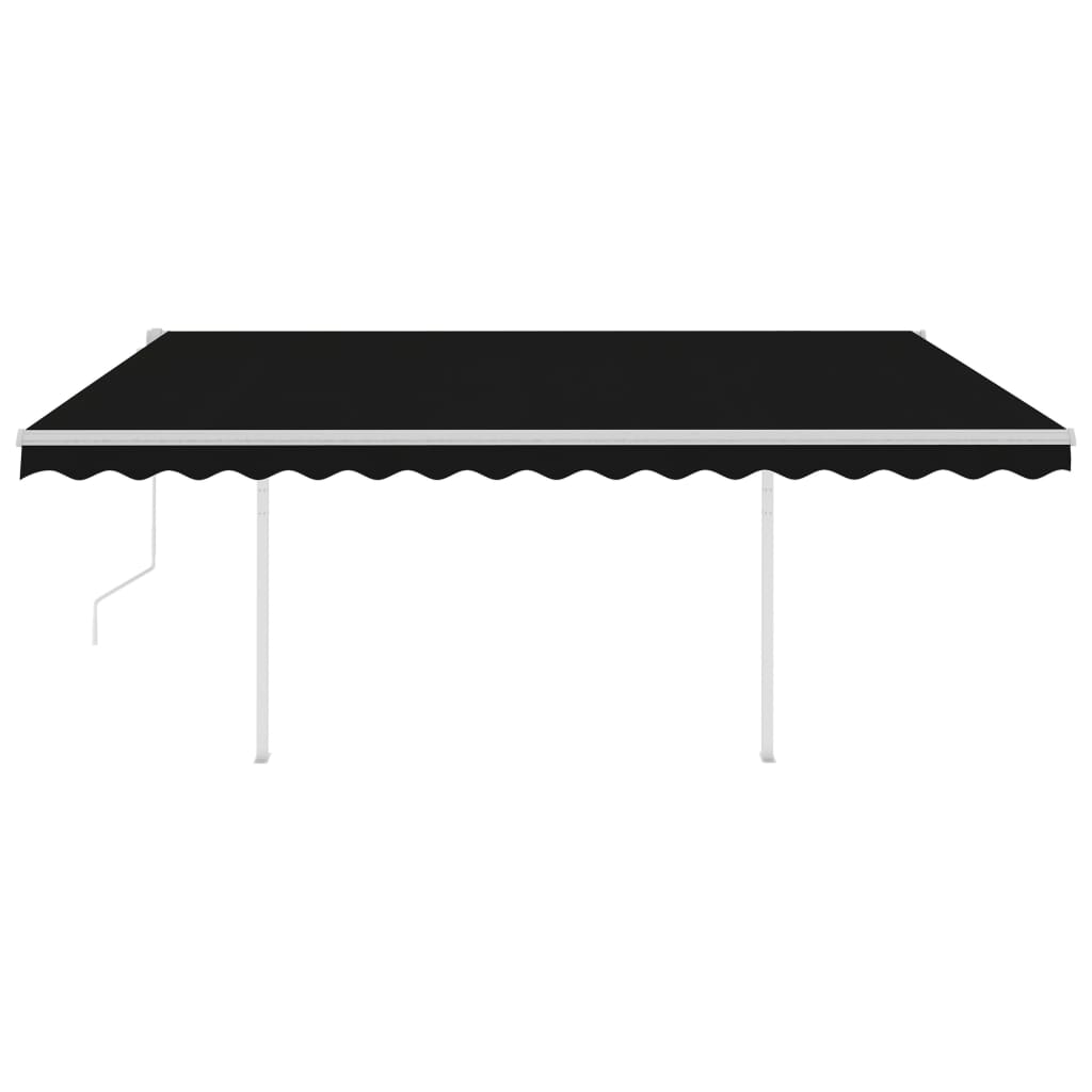 Store banne vidaXL automatique avec LED et capteur de vent 4x3 m anthracite