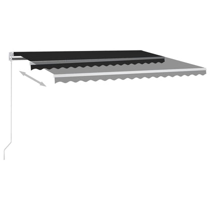 Store banne vidaXL automatique avec LED et capteur de vent 4x3 m anthracite