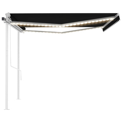 Store banne vidaXL automatique avec LED et capteur de vent 4x3 m anthracite