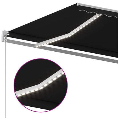 Store banne vidaXL automatique avec LED et capteur de vent 4x3 m anthracite