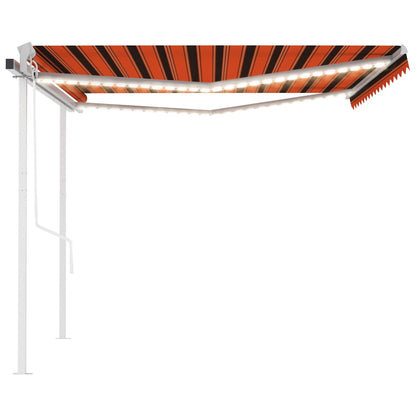 vidaXL Auvent automatique avec LED et capteur de vent 4x3 m orange et marron