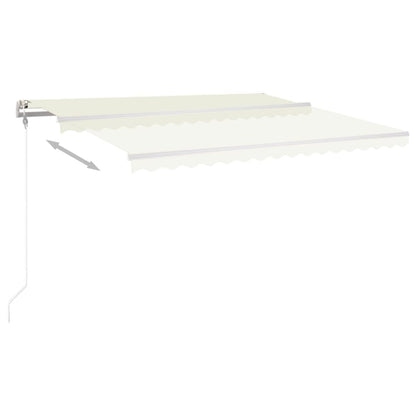 vidaXL Auvent manuel rétractable avec poteaux 4,5x3 m Crème