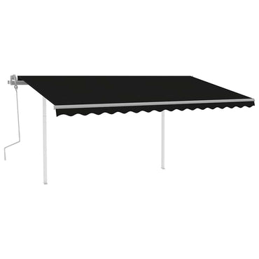 vidaXL Store banne manuel avec poteaux 4,5x3 m Anthracite