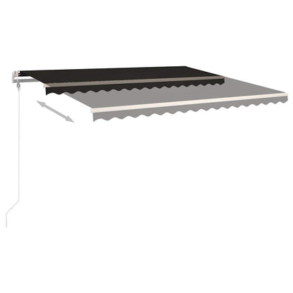 vidaXL Store banne manuel avec poteaux 4,5x3 m Anthracite