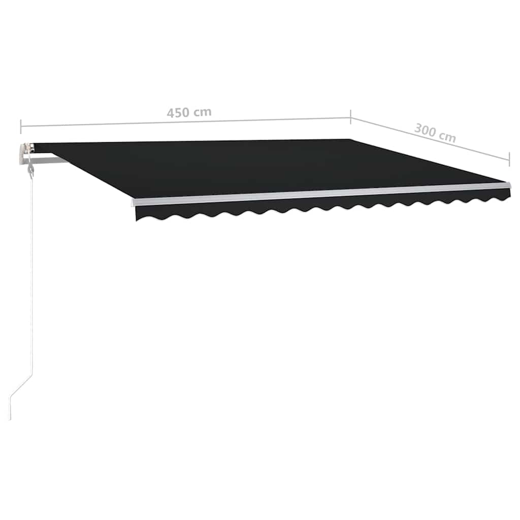vidaXL Store banne manuel avec poteaux 4,5x3 m Anthracite
