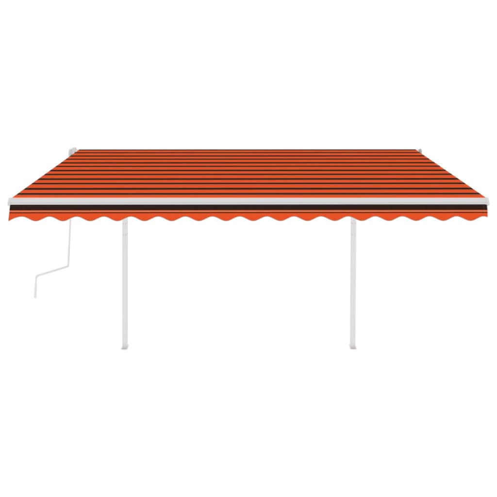 vidaXL Auvent manuel rétractable avec poteaux 4,5x3 m Orange & Marron