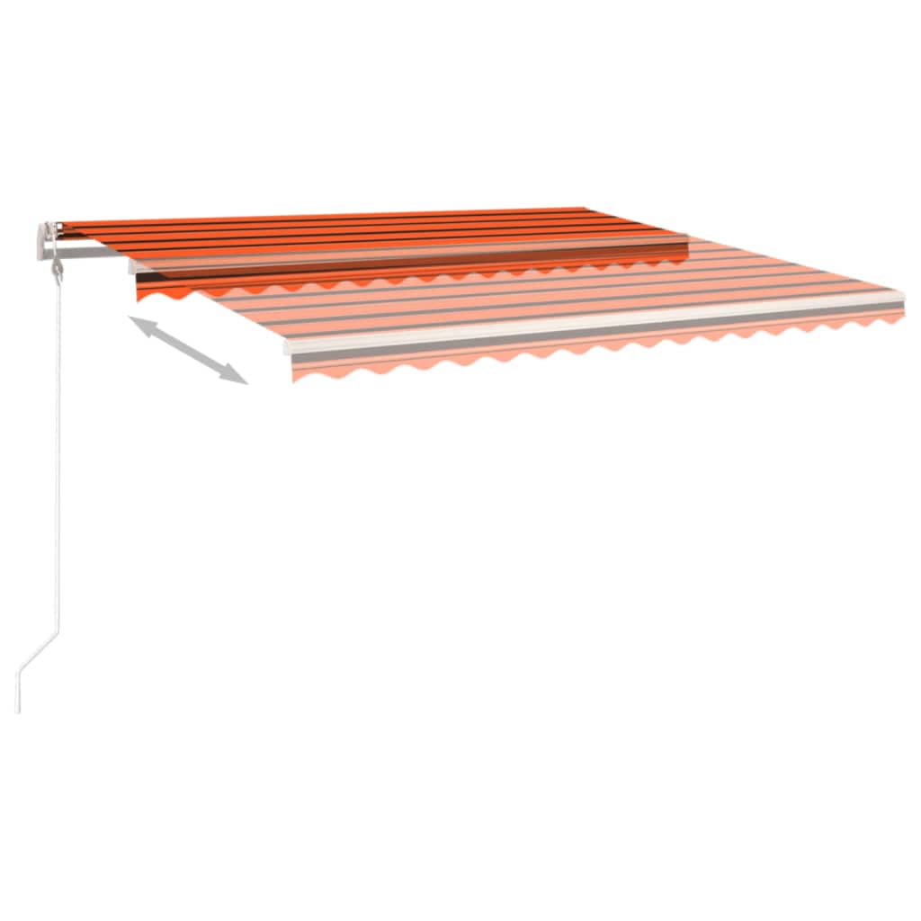 vidaXL Auvent manuel rétractable avec poteaux 4,5x3 m Orange & Marron