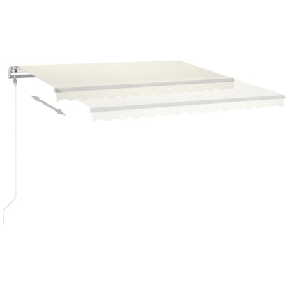 vidaXL Store banne manuel à LED 4,5x3 m Crème