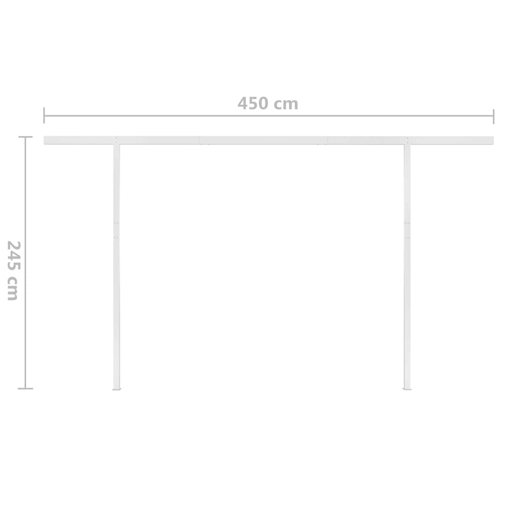 vidaXL Auvent manuel rétractable à LED 4,5x3 m Anthracite
