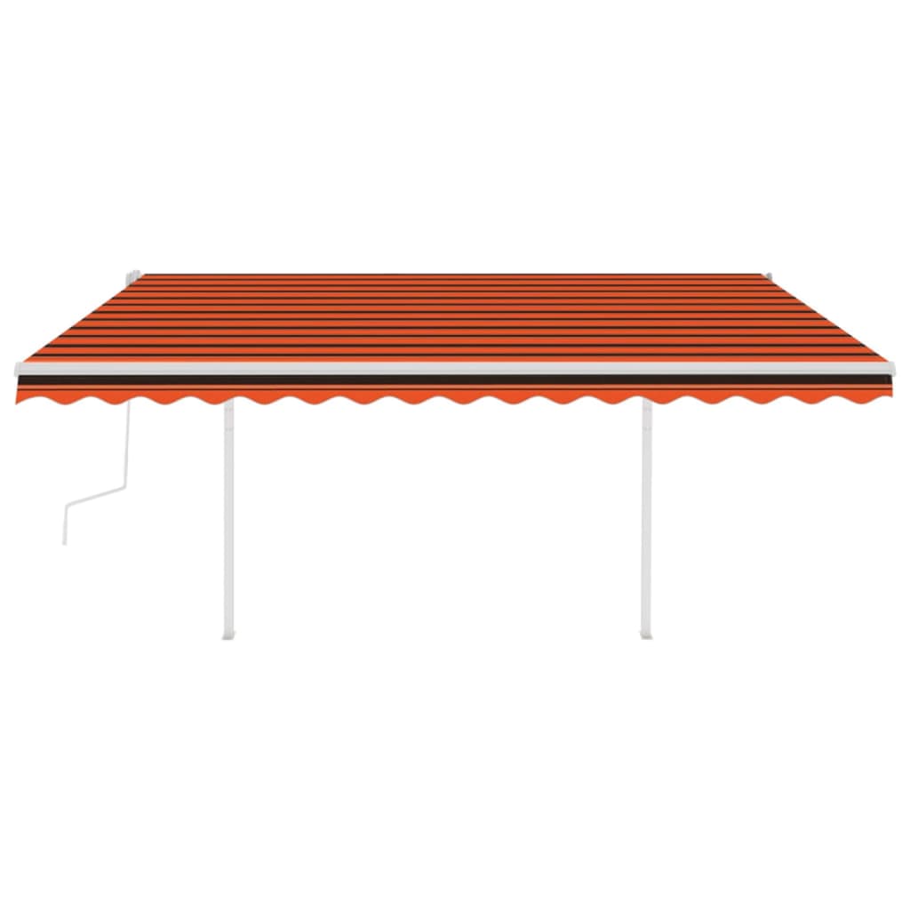 vidaXL Auvent Rétractable Manuel à LED 4,5x3 m Orange & Marron