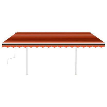 vidaXL Auvent Rétractable Manuel à LED 4,5x3 m Orange & Marron