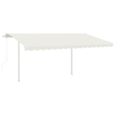 vidaXL Auvent Rétractable Automatique avec Poteaux 4,5x3 m Crème