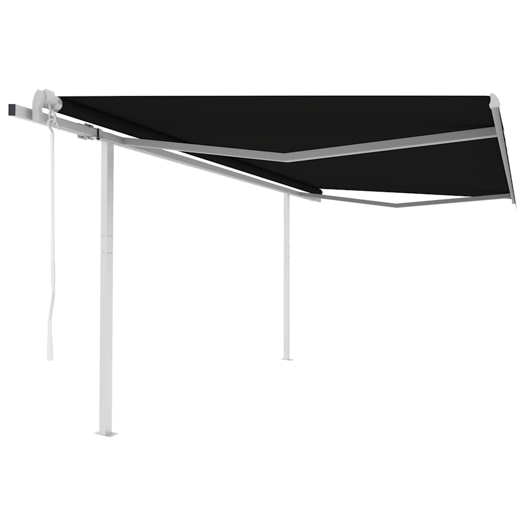 vidaXL Auvent Rétractable Automatique avec Poteau 4,5x3 m Anthracite