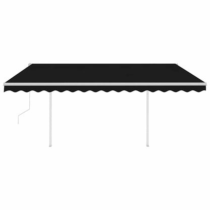 vidaXL Auvent Rétractable Automatique avec Poteau 4,5x3 m Anthracite