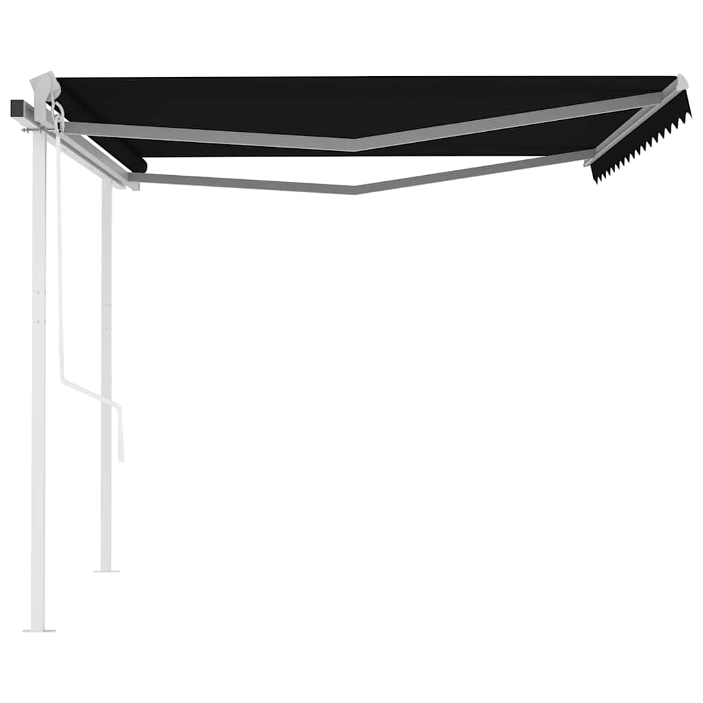 vidaXL Auvent Rétractable Automatique avec Poteau 4,5x3 m Anthracite