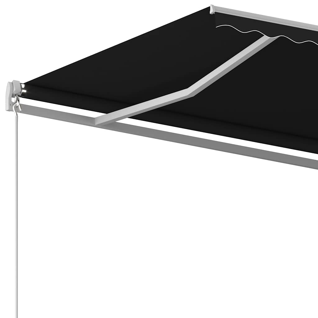 vidaXL Auvent Rétractable Automatique avec Poteau 4,5x3 m Anthracite