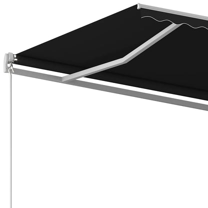 vidaXL Auvent Rétractable Automatique avec Poteau 4,5x3 m Anthracite