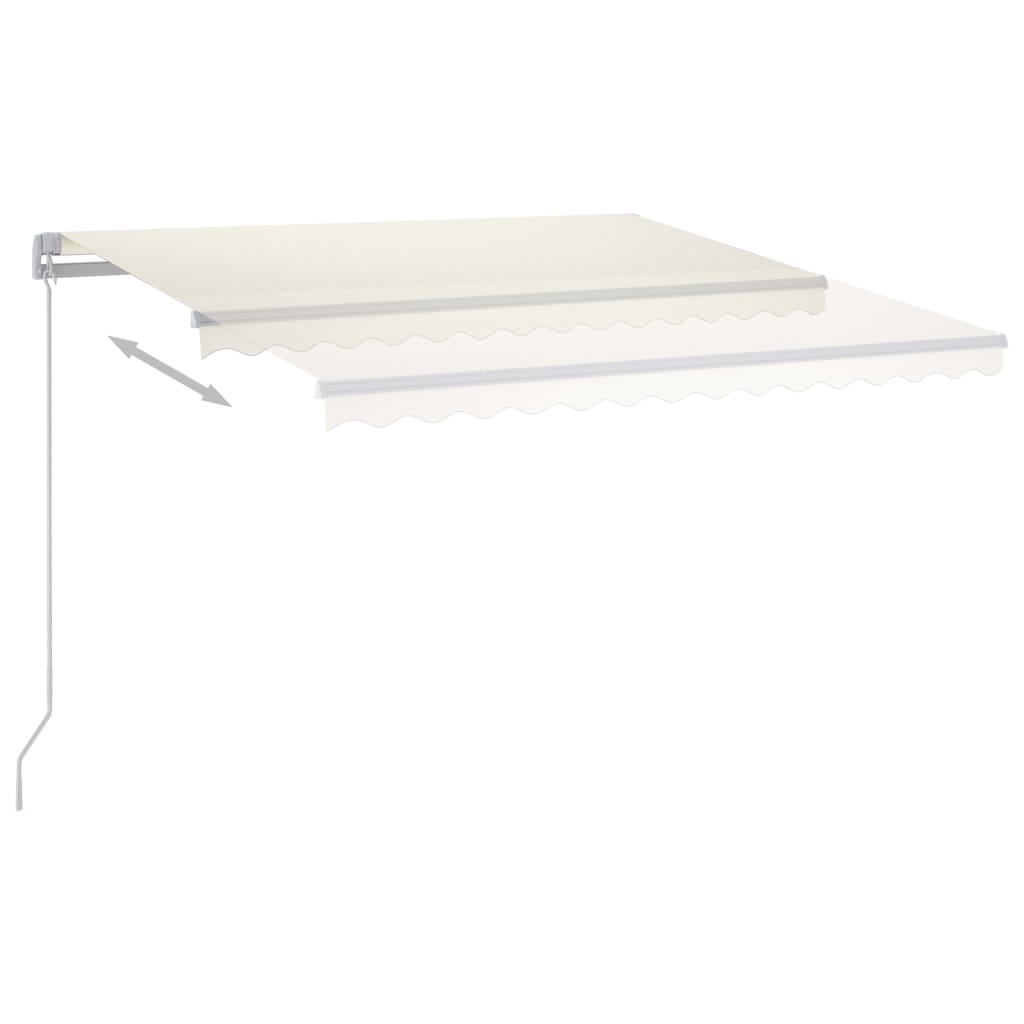 vidaXL Auvent banne motorisé avec LED et capteur de vent 4,5x3 m Crème