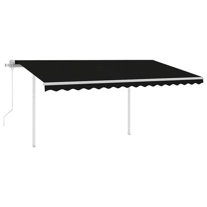 vidaXL Store banne automatique avec LED et capteur de vent 4,5x3 m Anthracite