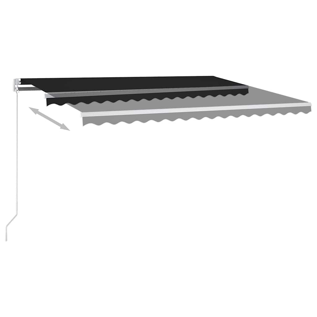 vidaXL Store banne automatique avec LED et capteur de vent 4,5x3 m Anthracite