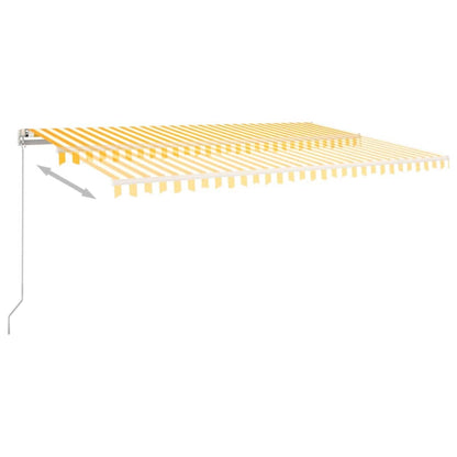 vidaXL Auvent Rétractable Automatique avec Poteau 5x3 m Jaune et Blanc