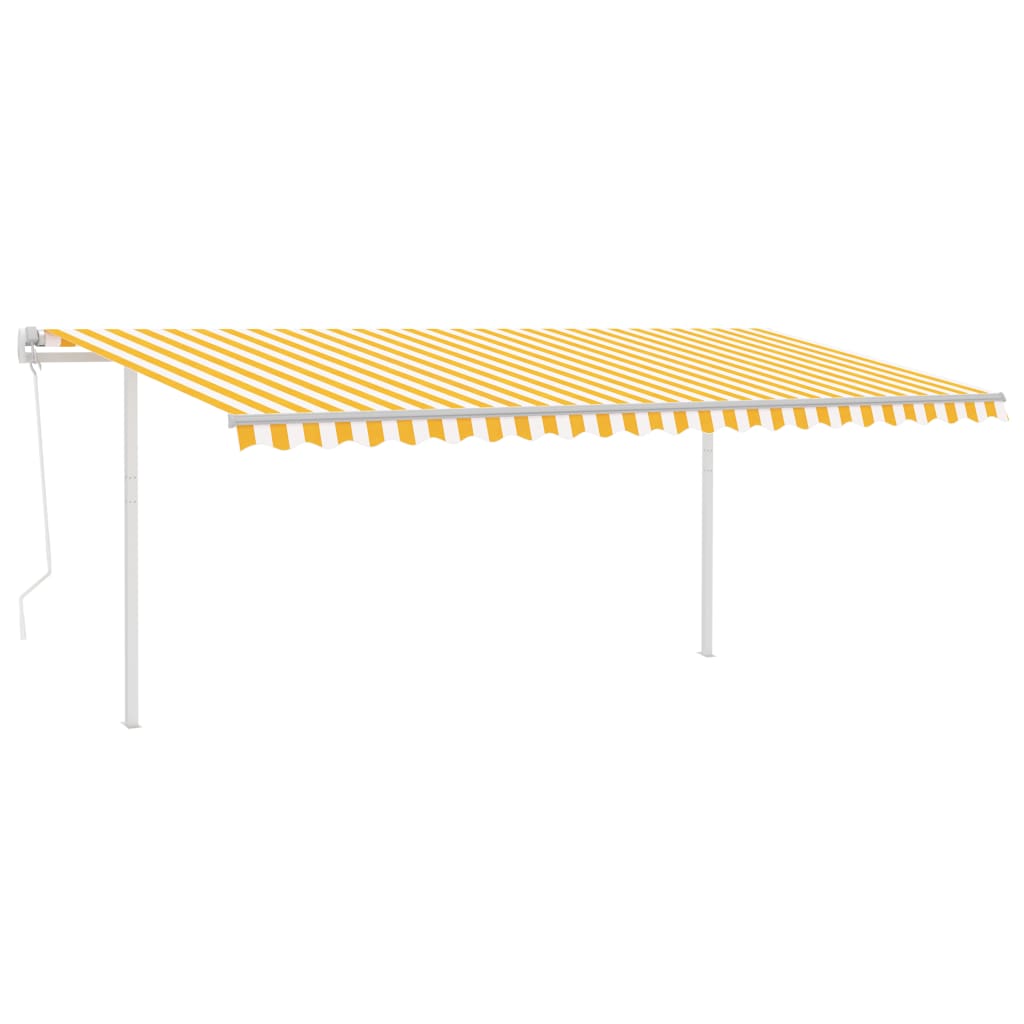vidaXL Markise Automatisch mit LED & Windsensor 5x3 m Gelb & Weiß