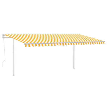 vidaXL Markise Automatisch mit LED & Windsensor 5x3 m Gelb & Weiß