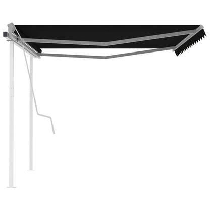 vidaXL Auvent manuel rétractable avec poteaux 4x3,5 m anthracite