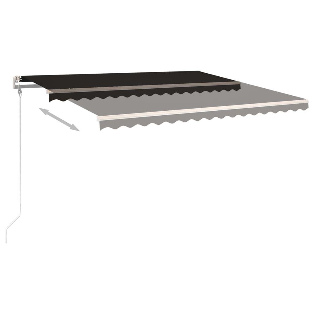 vidaXL Auvent manuel rétractable avec poteaux 4x3,5 m anthracite