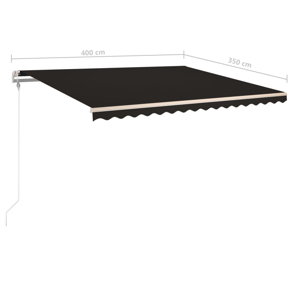 vidaXL Auvent manuel rétractable avec poteaux 4x3,5 m anthracite