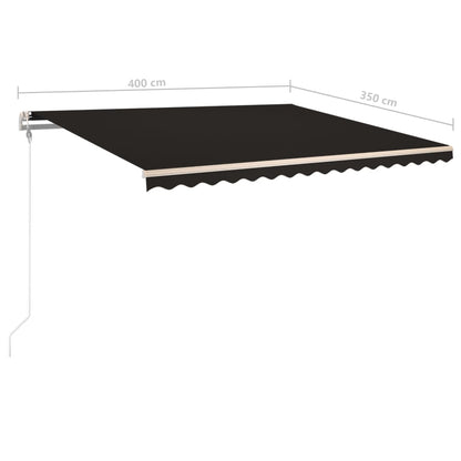 vidaXL Auvent manuel rétractable avec poteaux 4x3,5 m anthracite