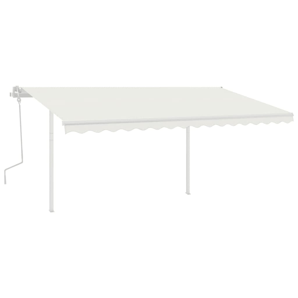 vidaXL Auvent Rétractable Manuel avec LED 4x3,5 m Crème