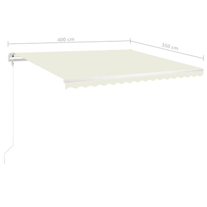 vidaXL Auvent Rétractable Manuel avec LED 4x3,5 m Crème