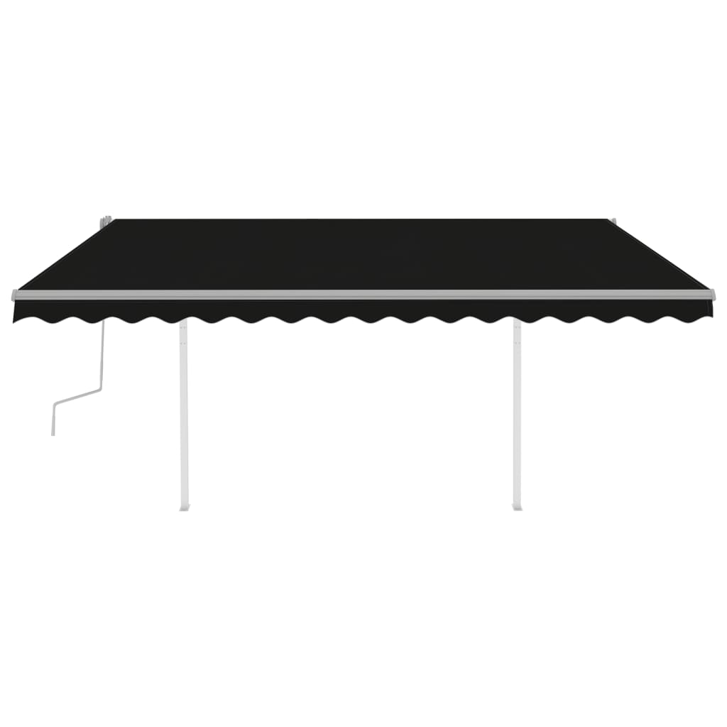 vidaXL Markise Manuell Einziehbar mit LED 4x3,5 m Anthrazit