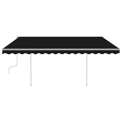 vidaXL Markise Manuell Einziehbar mit LED 4x3,5 m Anthrazit