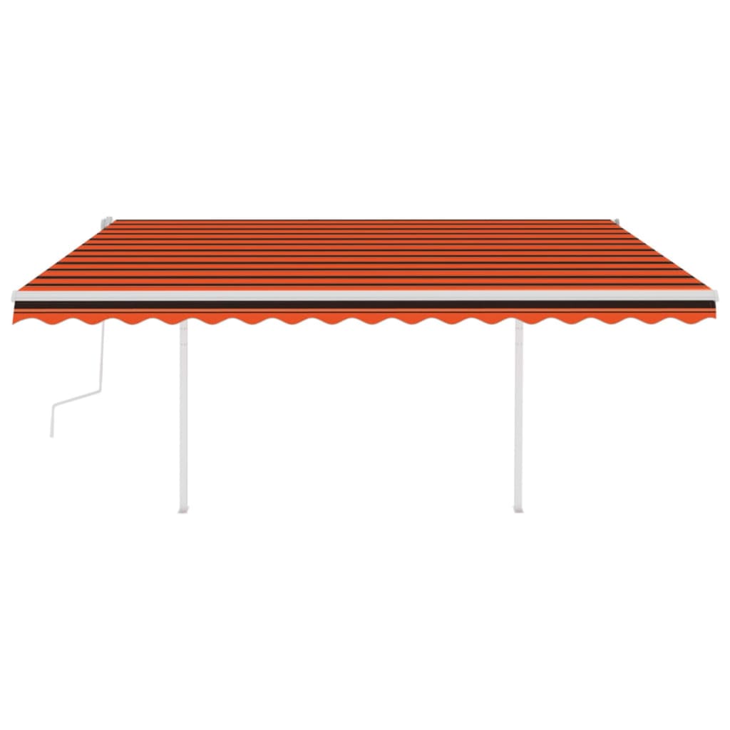 vidaXL Markise Manuell Einziehbar mit LED 4x3,5 m Orange & Braun