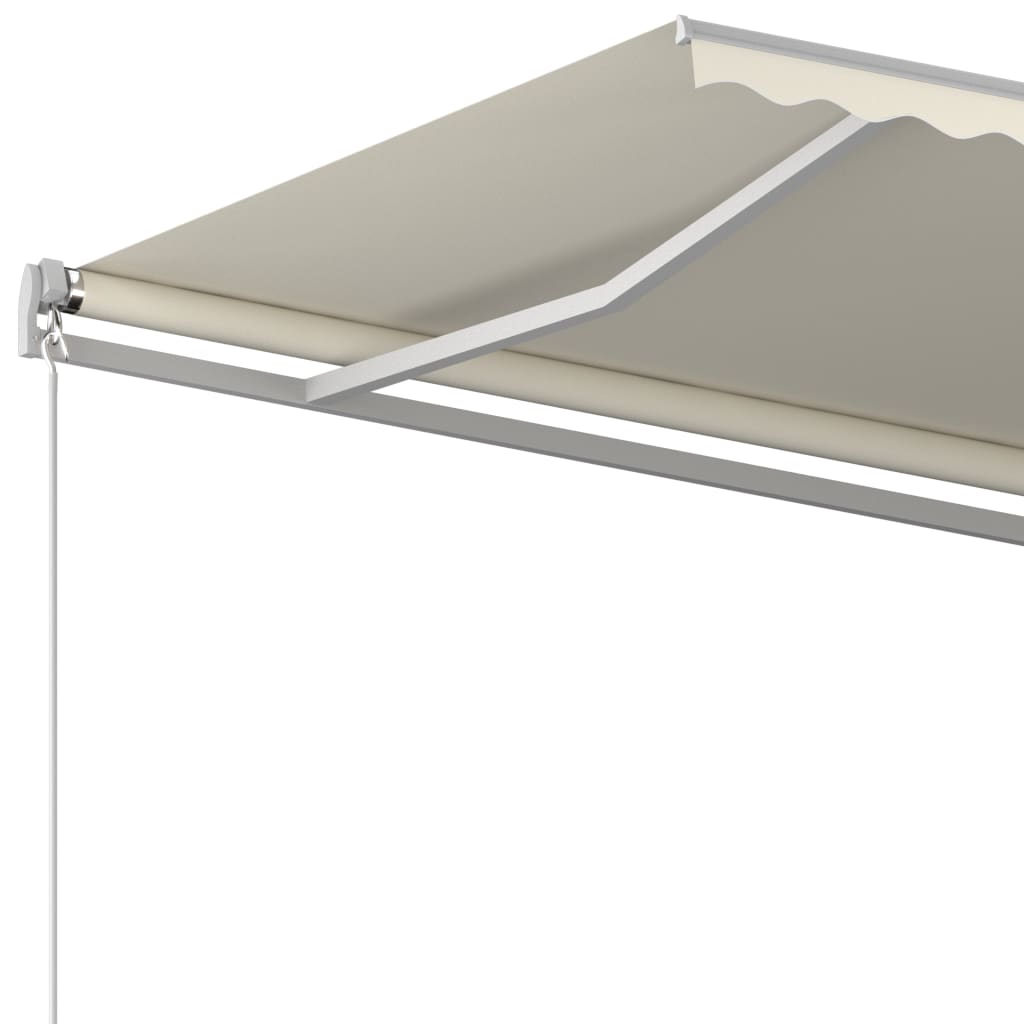 vidaXL Store banne rétractable automatique avec poteaux 4x3,5 m Crème
