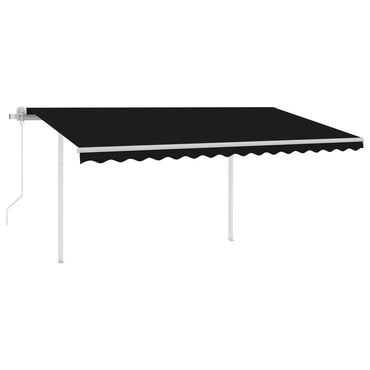 vidaXL Auvent rétractable automatique avec poteaux 4x3,5 m anthracite