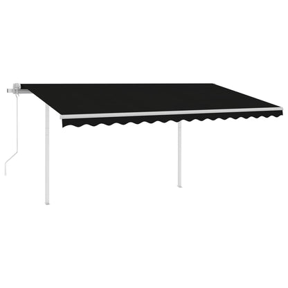 vidaXL Auvent rétractable automatique avec poteaux 4x3,5 m anthracite